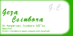 geza csimbora business card